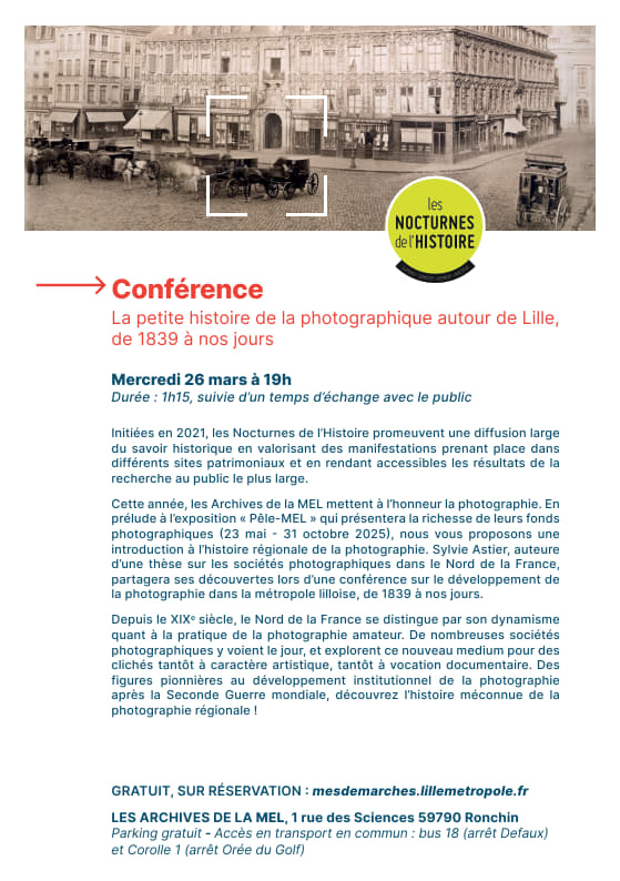  petite histoire de la photographie autour de Lille, de 1839 à nos jours